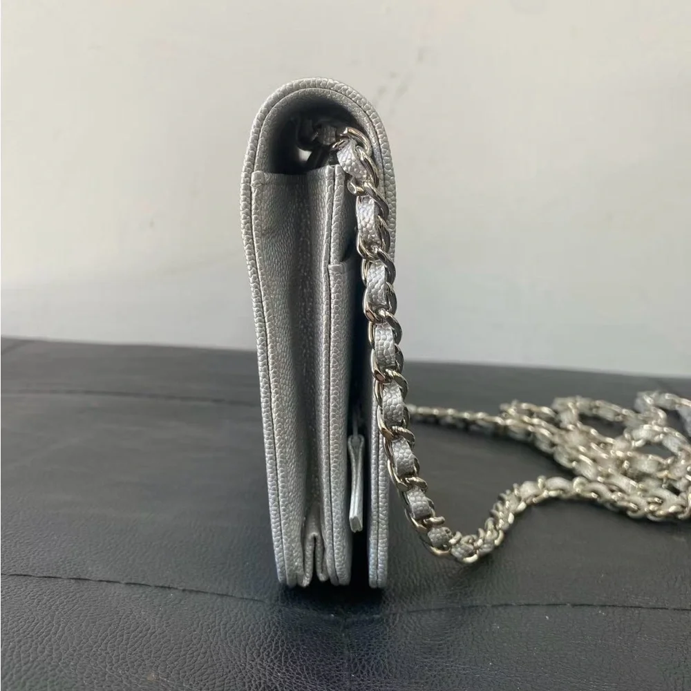 CHANEL WALLET ON CHAIN SILVER CAVIAR - Picture 8 of 11